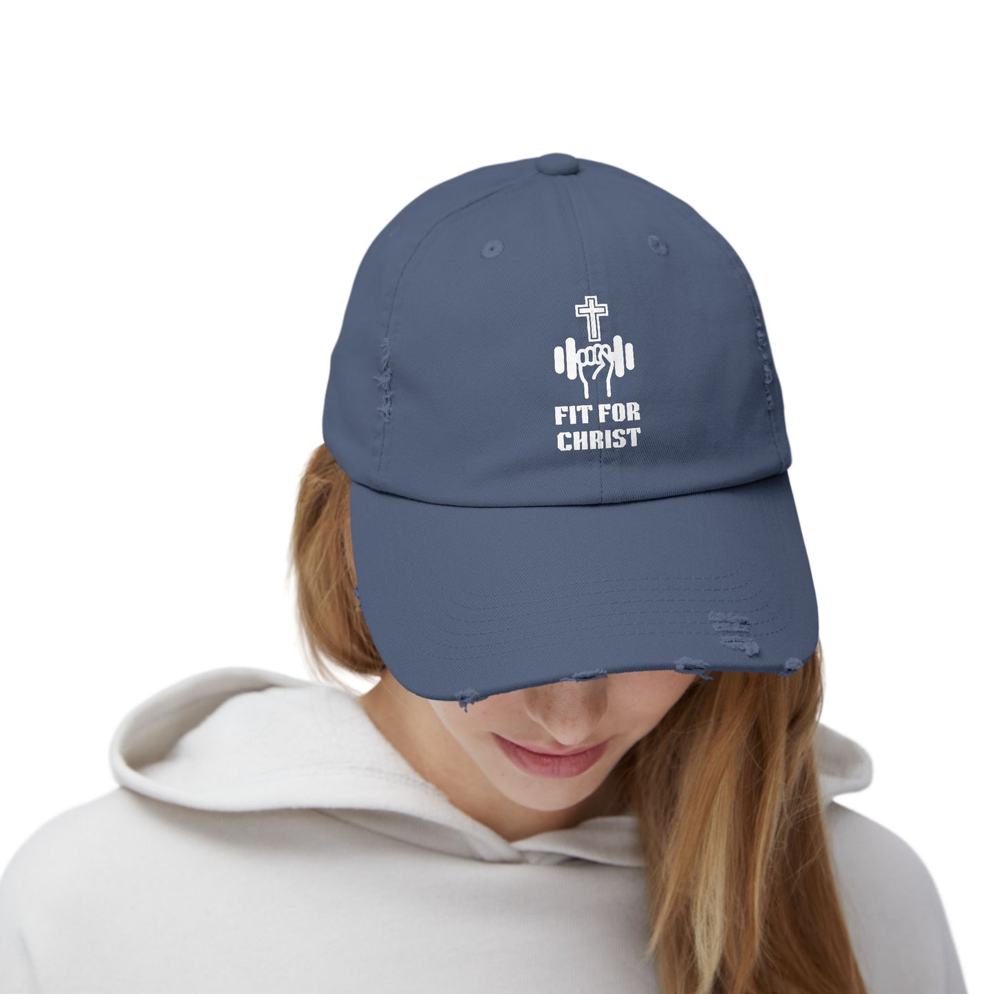 FIT FOR CHRIST Double dumbbells Unisex Distressed Cap
