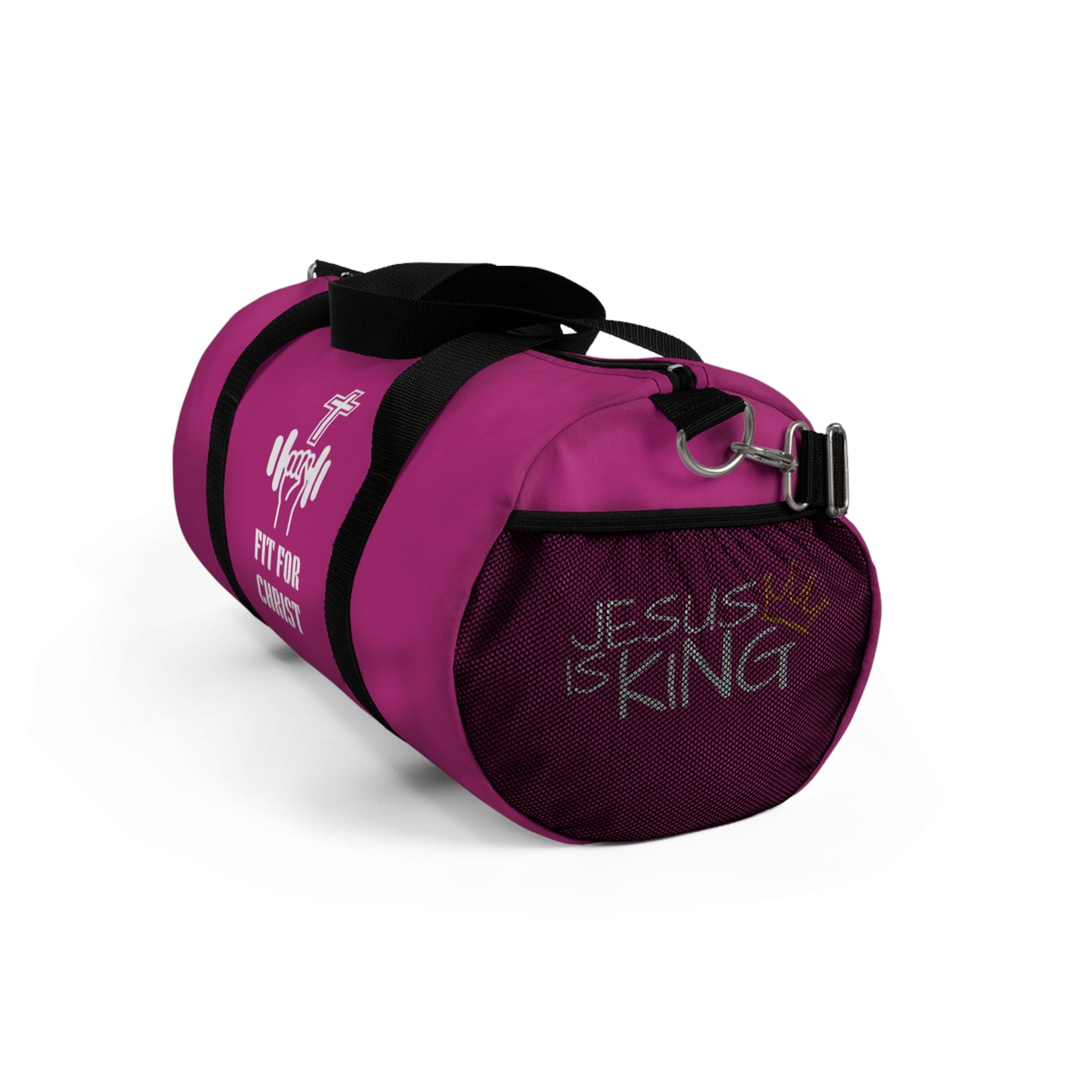 Pink Fit for Christ Fitness Duffel Bag - Fit for Christ, Gym Bag, Workout Tote, Faith-Based Travel Bag, Christian Sport Equipment