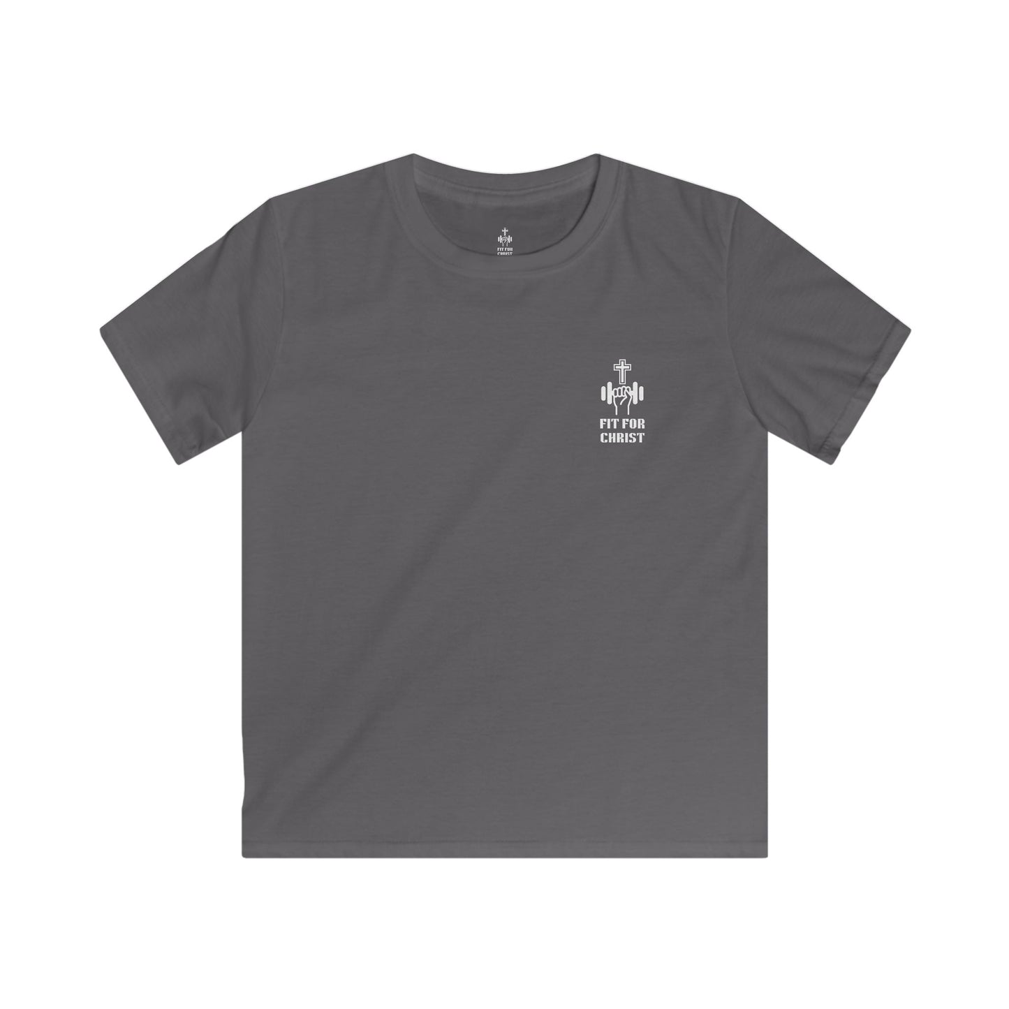 FIT FOR CHRIST Jesus is King Crown Kids Softstyle Tee