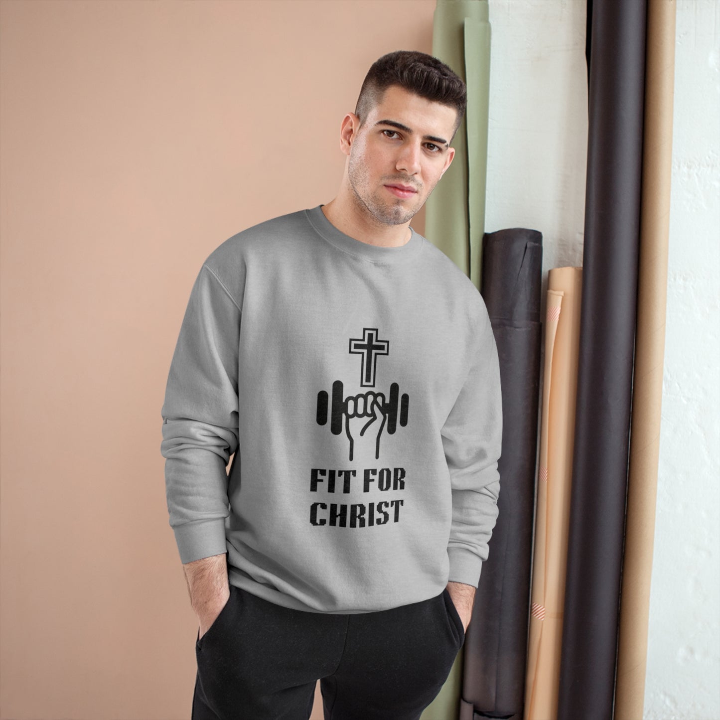 FIT FOR CHRIST Dumbbell in hand Champion Sweatshirt