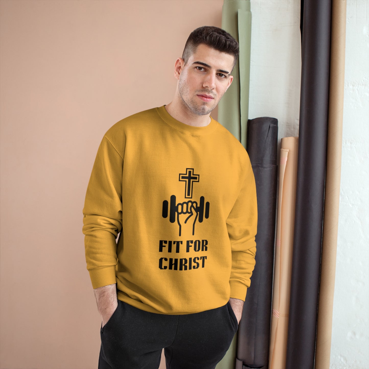 FIT FOR CHRIST Dumbbell in hand Champion Sweatshirt