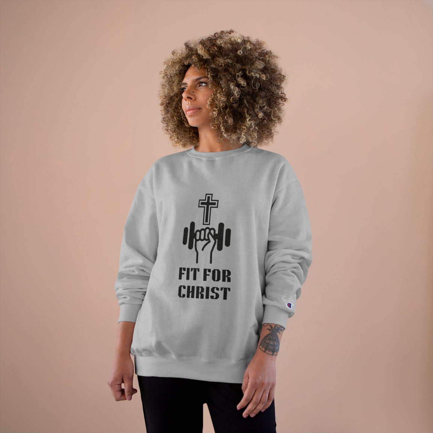 FIT FOR CHRIST Dumbbell in hand Champion Sweatshirt