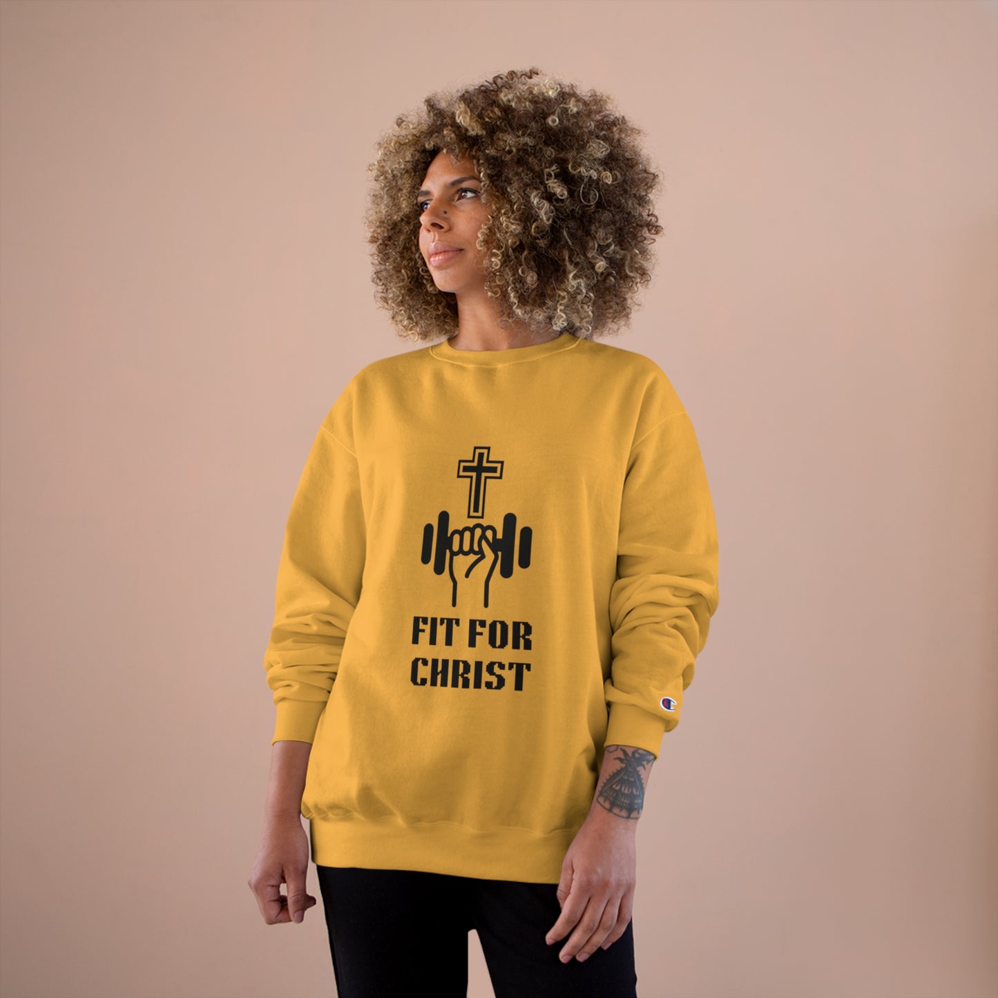 FIT FOR CHRIST Dumbbell in hand Champion Sweatshirt