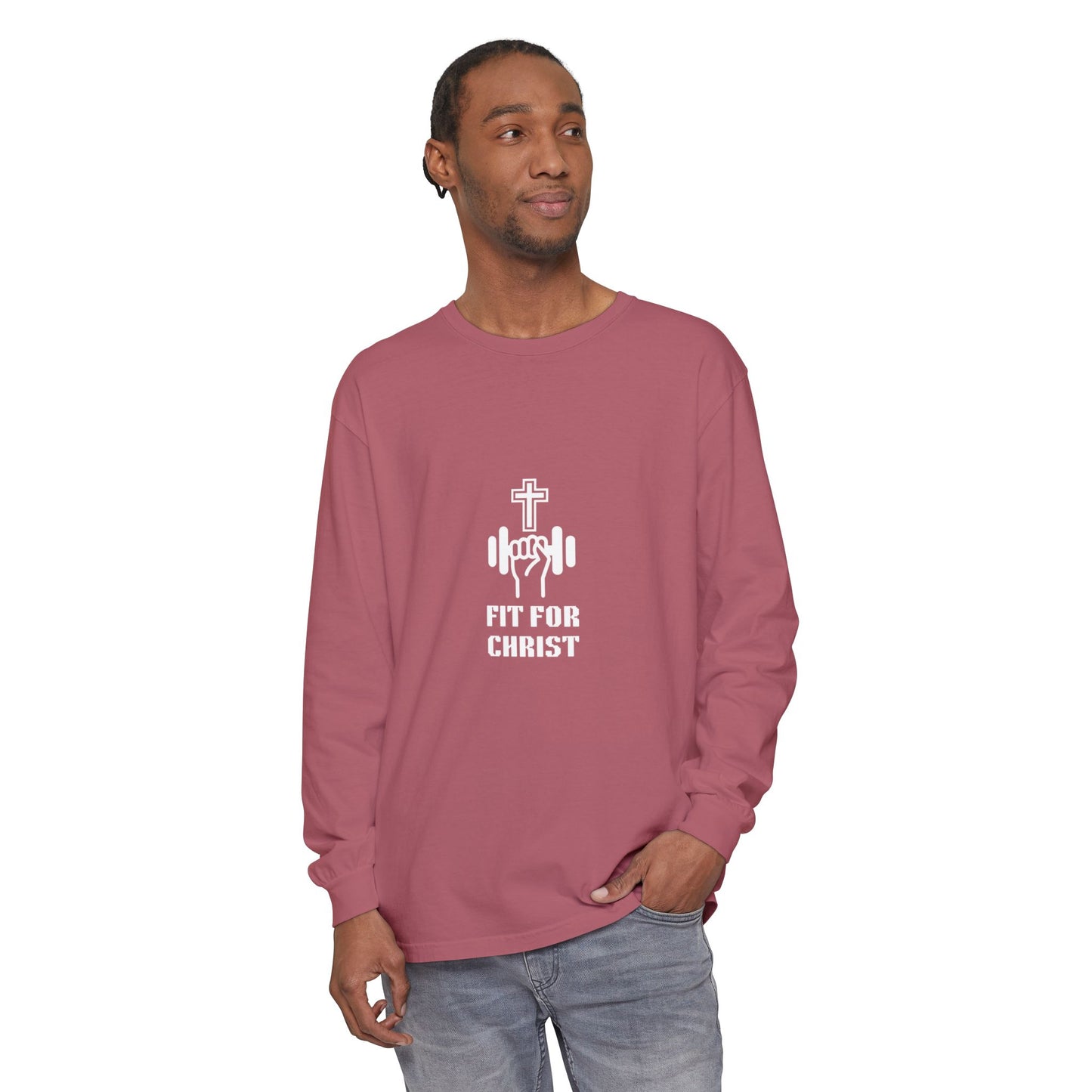 FIT FOR CHRIST Unisex Garment-dyed Long Sleeve T-Shirt