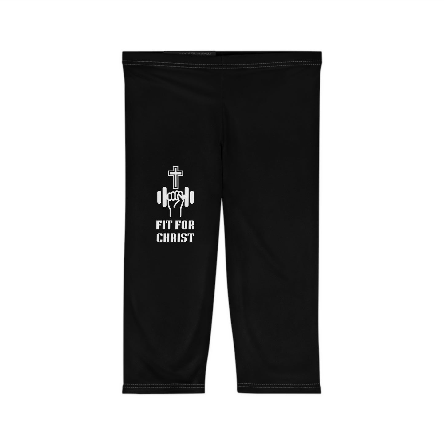 Fit for Christ Women’s Capri Leggings, Workout Leggings, Fit for Christ Activewear, Christian Fitness Apparel, Inspirational Leggings