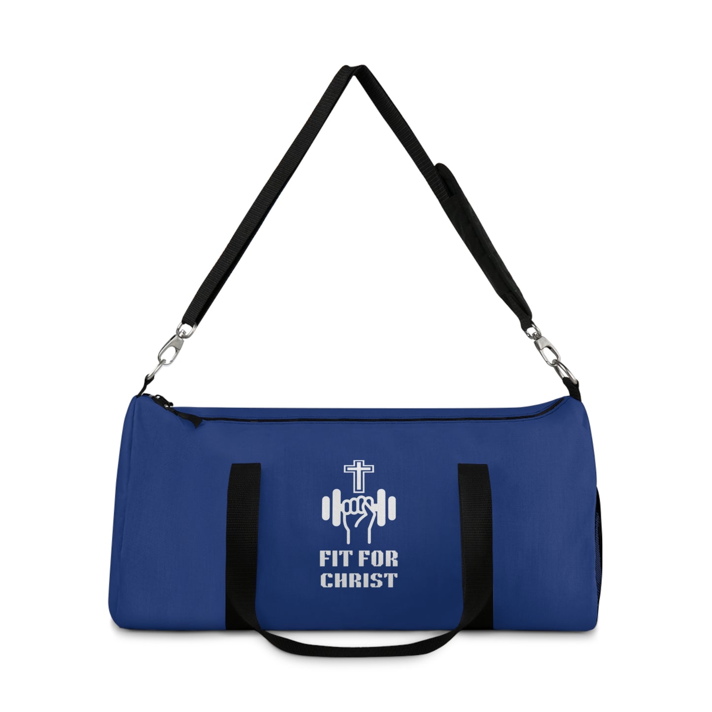 Blue Fit for Christ Fitness Duffel Bag | Gym Bag for Workout, Travel, Sports, Prayer, Faith