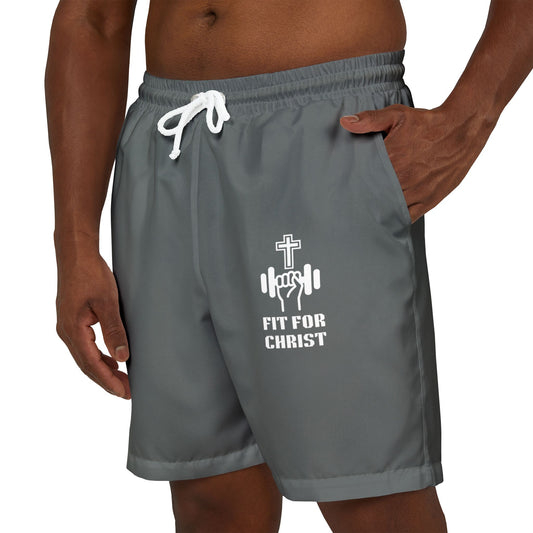 Fit for Christ Swim Shorts - Design, Beach Shorts, Summer Swimwear, Athletic Shorts, Vacation Essentials, Gift for Him