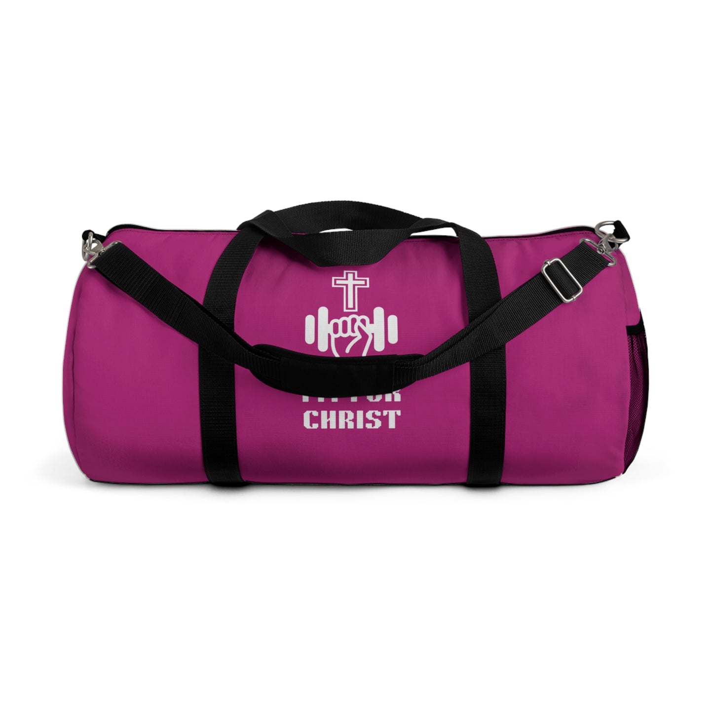 Pink Fit for Christ Fitness Duffel Bag - Fit for Christ, Gym Bag, Workout Tote, Faith-Based Travel Bag, Christian Sport Equipment